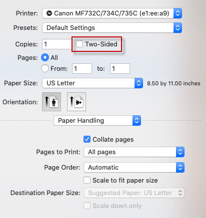 how to print double sided on mac?